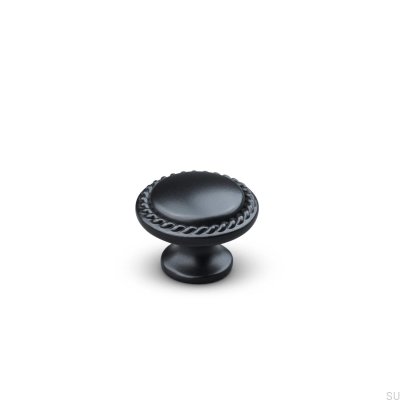 Bouton de meuble en métal Sora 30, noir mat