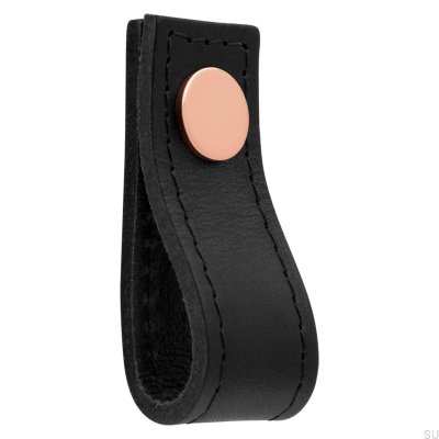  Bouton de meuble en cuir Loop Avio Noir et Marron