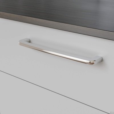Poignée de meuble oblongue Visby 256, chrome poli