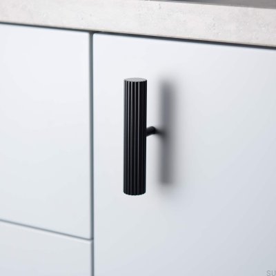 Bouton de meuble T-Bar Smögen en métal noir mat (2 pièces)