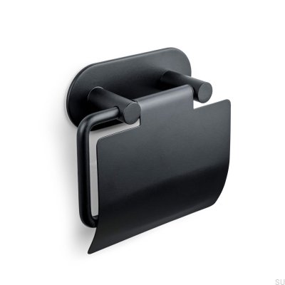 Porte-rouleau de papier toilette Tours en métal noir mat