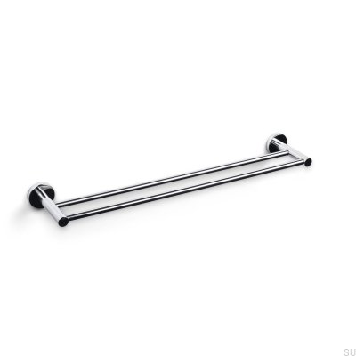 Porte-serviettes double Dijon, chrome poli