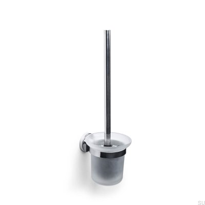 Brosse WC Dijon fixée au mur, chrome poli