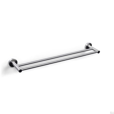 Porte-serviettes double Dijon argent brossé