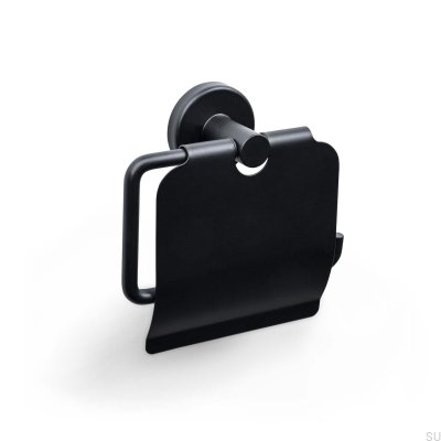 Porte-papier toilette en métal Dijon, noir mat