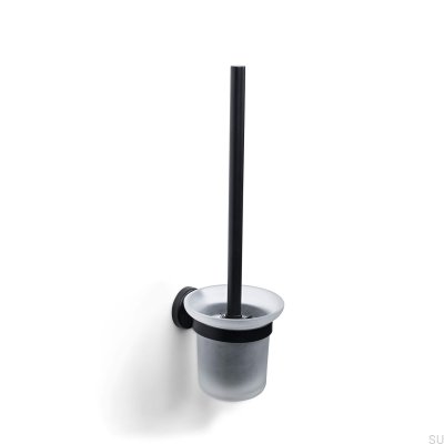 Brosse WC murale Dijon, métal, noir mat