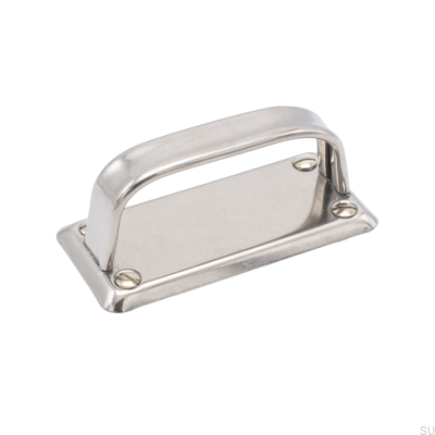 Poignée de meuble allongée avec rondelle 5182 54 Acier poli