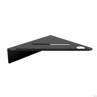 Etagère de salle de bain d'angle Base, Acier Noir Mat