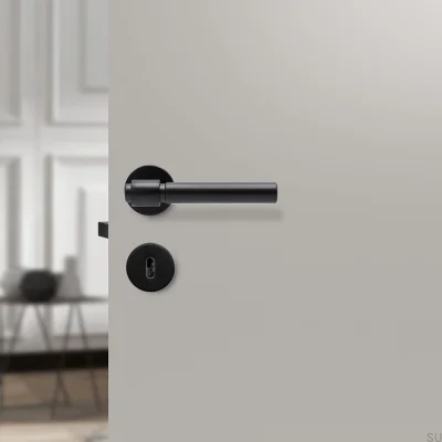 Poignée de porte en métal uni Helix 200, noire