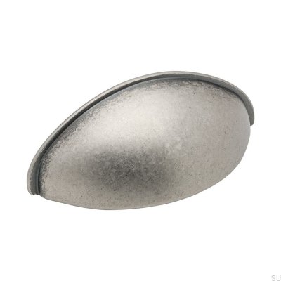 Poignée de meuble en coquillage 2532 64 Argent vieilli