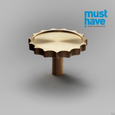 Bouton de meuble Lexi L laiton brossé non peint