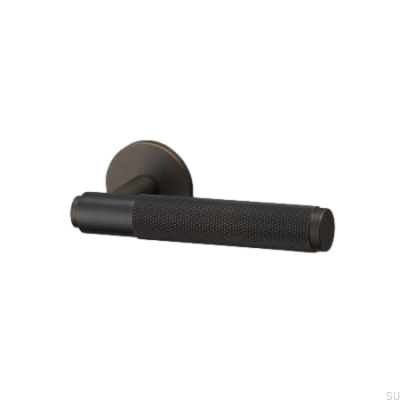 Poignée de porte Cross 30 en laiton bronze brûlé