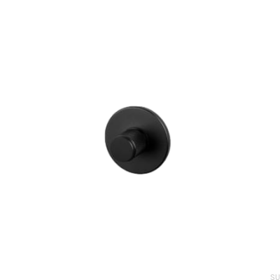 Serrure à bouton en croix 27 mm en acier noir, standard scandinave