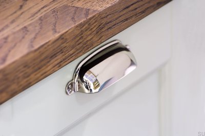 Newport Shell Poignée De Meuble 96 Argent Nickel Poli