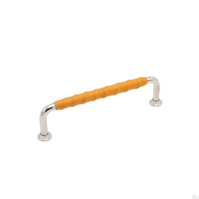 Poignée de meuble oblong 1353 128 Nickel Natural Tärnsjö cuir