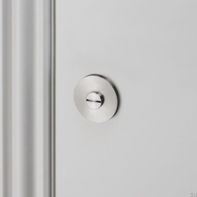 Serrure à bouton croisé 38 mm en acier argenté, norme européenne