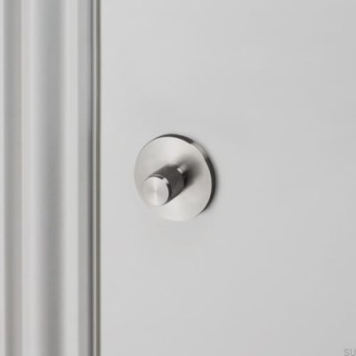 Serrure à bouton croisé 38 mm en acier argenté, norme européenne