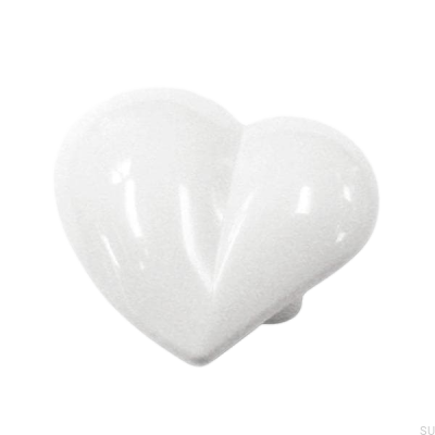 Bouton de meuble coeur blanc