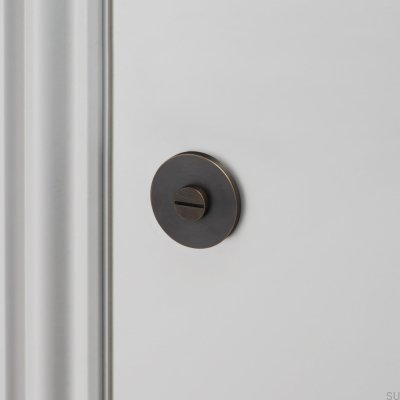 Serrure à bouton en croix 38 mm en laiton bronze brûlé, norme européenne