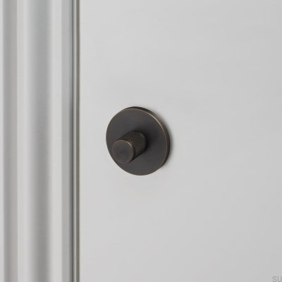 Serrure à bouton en croix 38 mm en laiton bronze brûlé, norme européenne