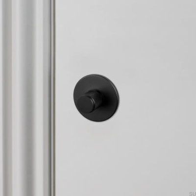 Verrou à bouton croisé 38 mm en acier noir, norme européenne