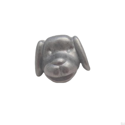 Bouton de meuble Hundhuvud Dog Ancient noir