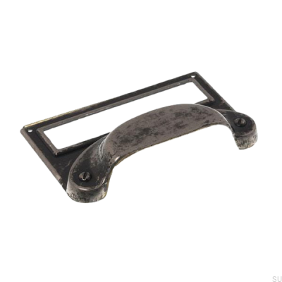 Poignée de meuble en coquillage avec étiquette Antique Black