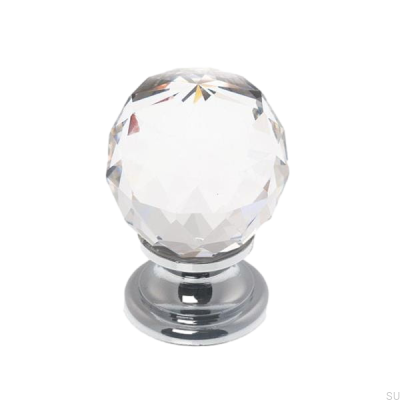 Bouton de meuble 9992 cristal Swarovski avec base en argent