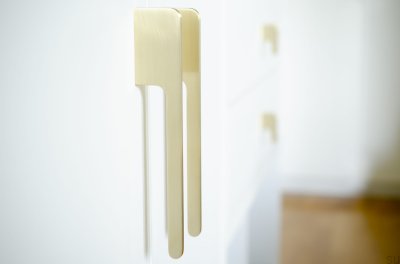 Poignée de meuble Soft Cut 300 Or Laiton Brossé Non Peint