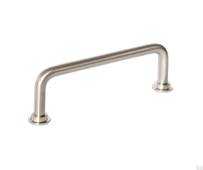 Poignée de meuble allongée 1353 128 Care Acier Argent Laqué