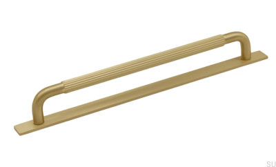 Poignée de meuble allongée avec rondelle Helix Stripe 224 Gold Brushed