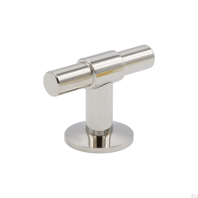 Bouton de meuble T-Bar Uniform, laiton nickelé