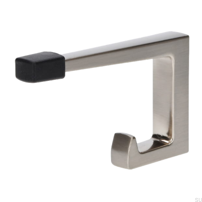Patère murale avec arrêt de porte 2422 32 Argent brossé