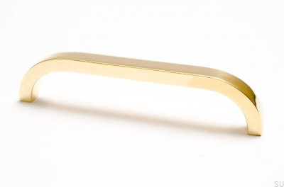 Poignée de meuble longue Slim 128 Or Laiton Poli Non Peint