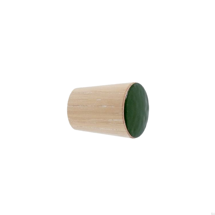 Galki do mebli SIMPLE CONE emaliowane 2 cm -   olej wybielajacy - ciemny zielony.jpg