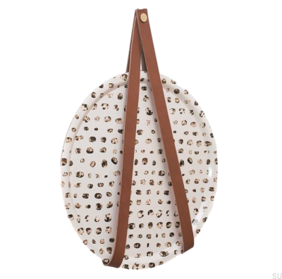 Support mural 0150L Cuir Marron avec Or