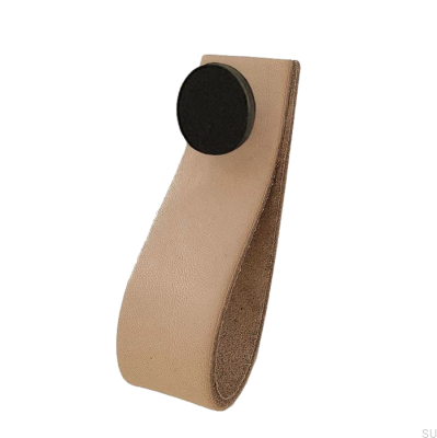 Poignée de meuble Loop 80 Cuir Noir