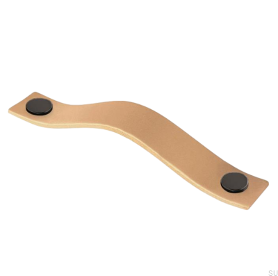 Poignée de meuble oblongue 0156L 128 Cuir avec Noir