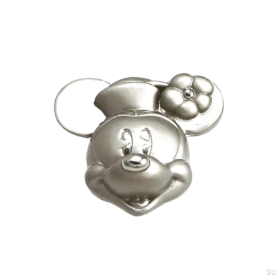 Bouton de meuble Minnie Mouse Head Nickel brossé