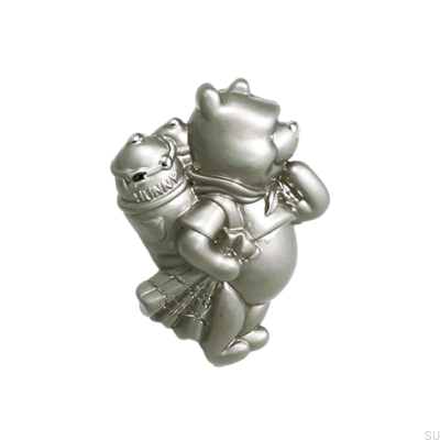 Bouton de meuble Winnie l'ourson 50x35 Nickel brossé