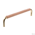 Uchwyt meblowy podłużny 7353 128 Mosiężny Polerowany ze Skórą .png