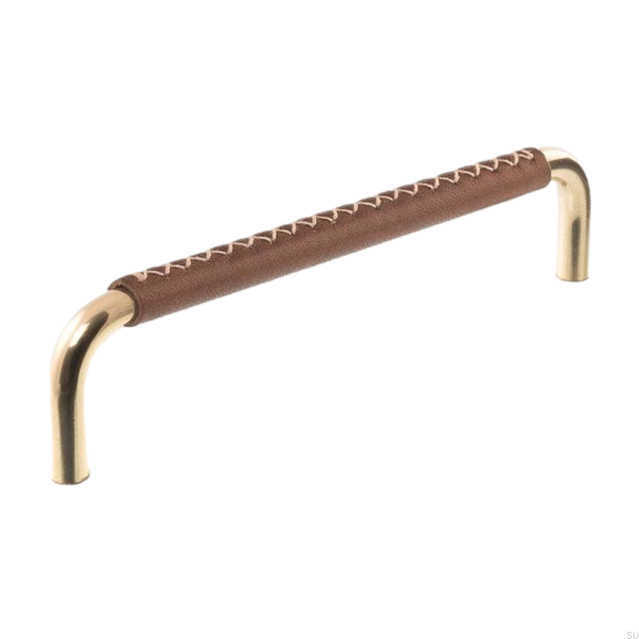 Uchwyt meblowy podłużny 7353 128 Mosiężny Polerowany ze Skórą.png