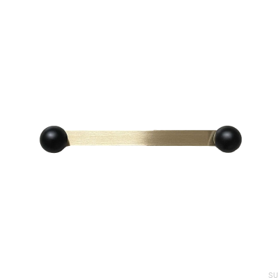 Poignée de meuble allongée Zoe Brass Brushed Unpainted with Black