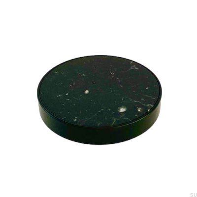 Bouton de meuble Marbelo XL, acier noir, marbre noir