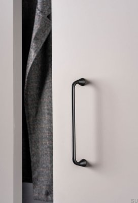 Poignée de meuble oblongue Bella 160, métal noir mat