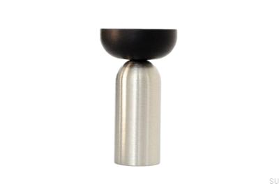 Kokeshi Mix 3052 Support mural en acier brossé et aluminium noir