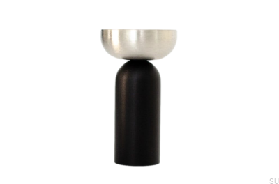 Support mural Kokeshi Mix 3052 en aluminium noir et acier brossé