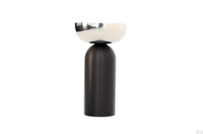Support mural Kokeshi Mix 3052 en aluminium noir et acier poli