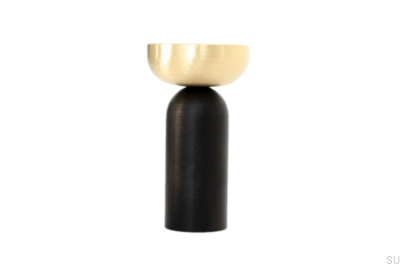 Support mural Kokeshi Mix 3052 en aluminium noir et laiton brossé