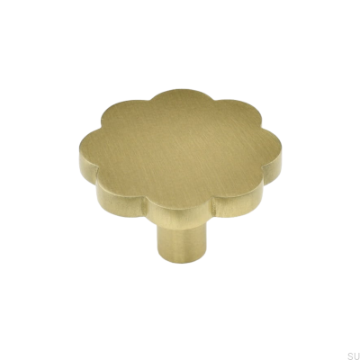Bouton de meuble Marbelo 08 en laiton brossé non verni